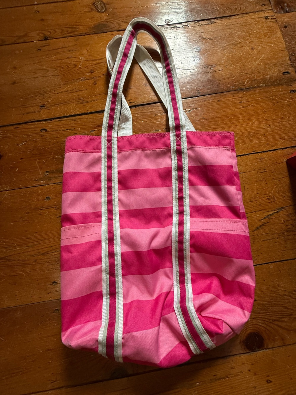 Victoria's Secret Pink Stripe Canvas Tote